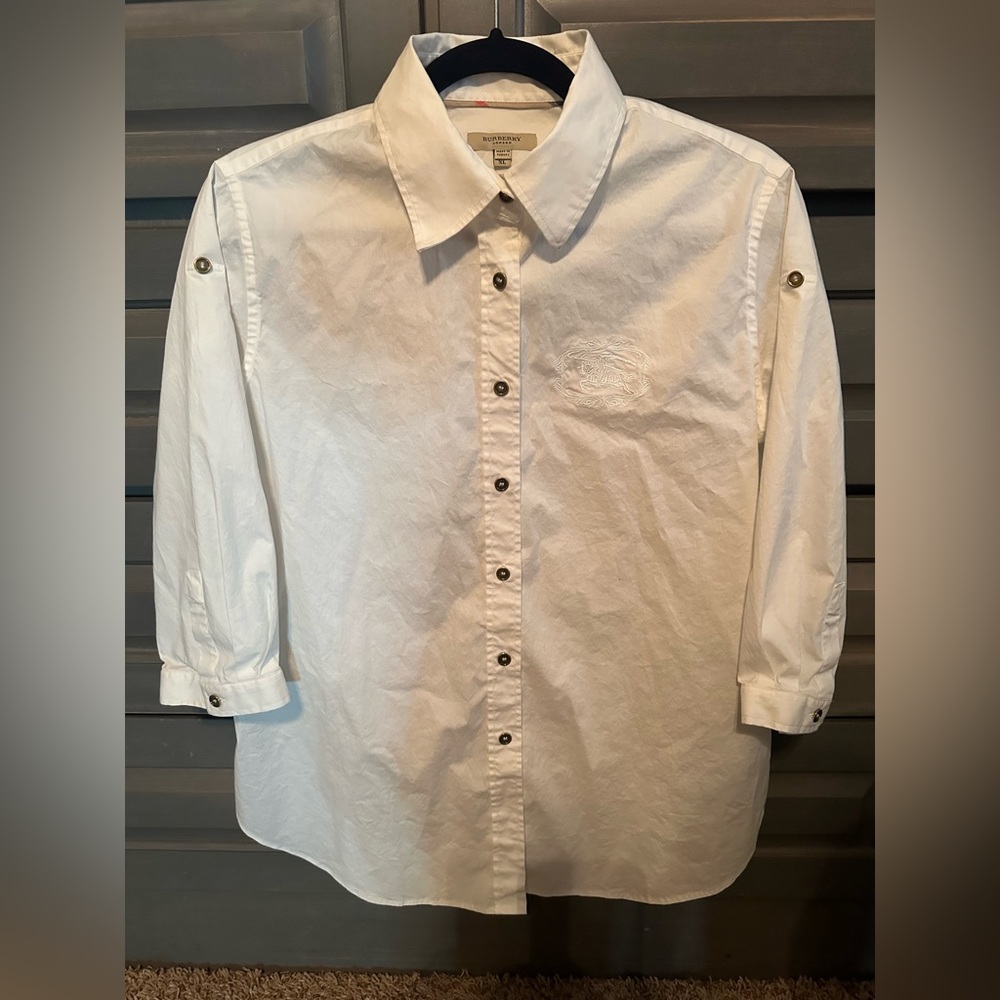 White Burberry Button Down